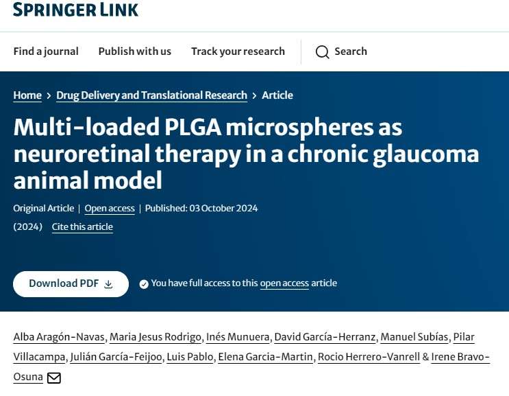 Terapia innovadora de liberación prolongada de fármacos para el tratamiento de enfermedades neurodegenerativas de la retina.